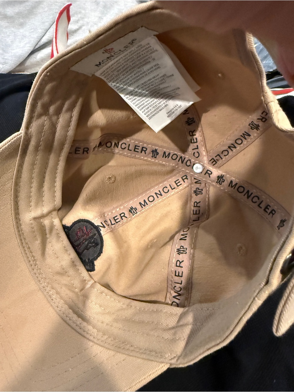 Moncler Tan Embroidered Logo Baseball Cap - Picture 8 of 9
